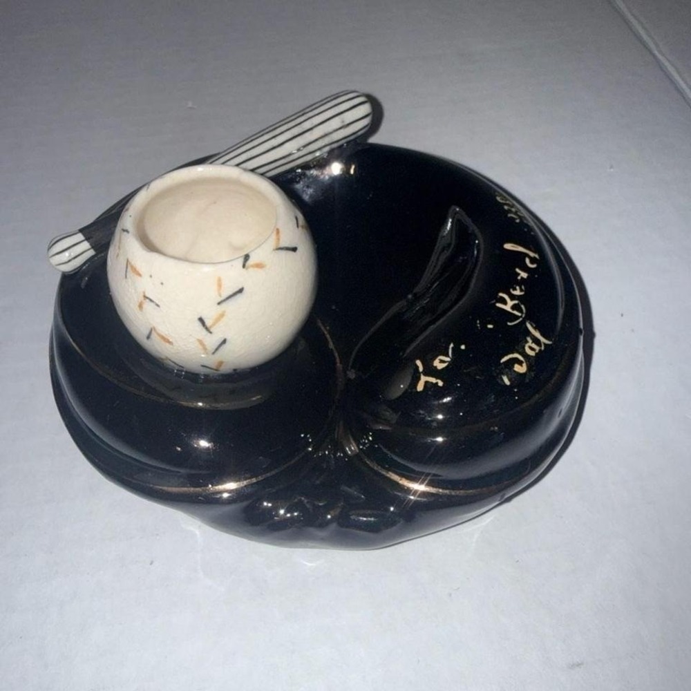 Vintage Ashtray with Match Holder- Signed 1938‎